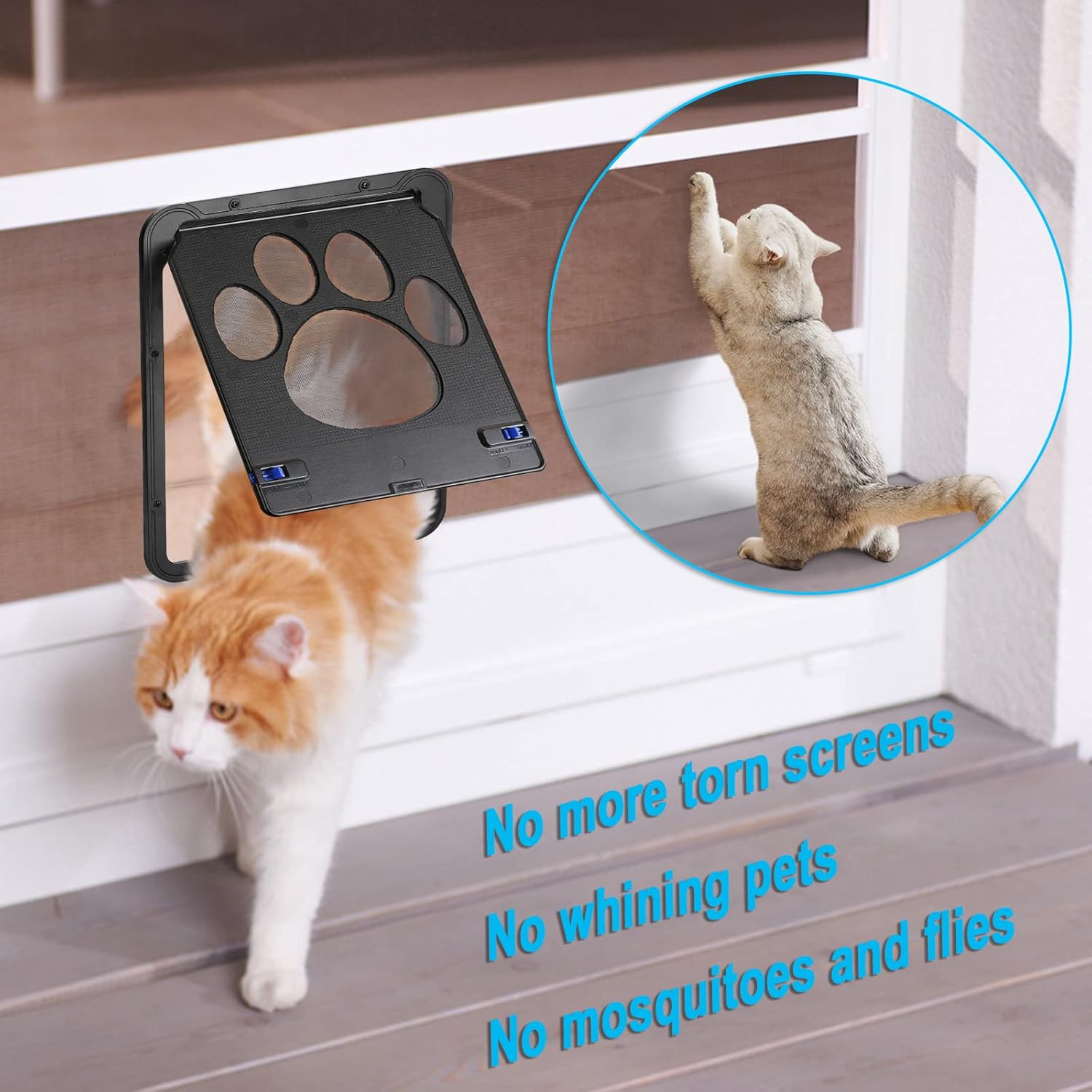 Lockable Magnetic Flap Pet Screen Door, Pack of 2 W19728