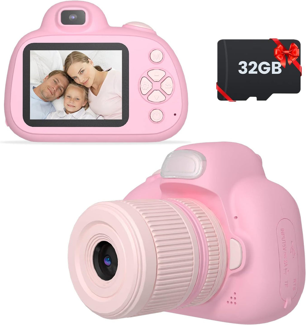 Kids Digital Camera 2.4 inch IPS Screen with Flash 32G SD Card Black G413705