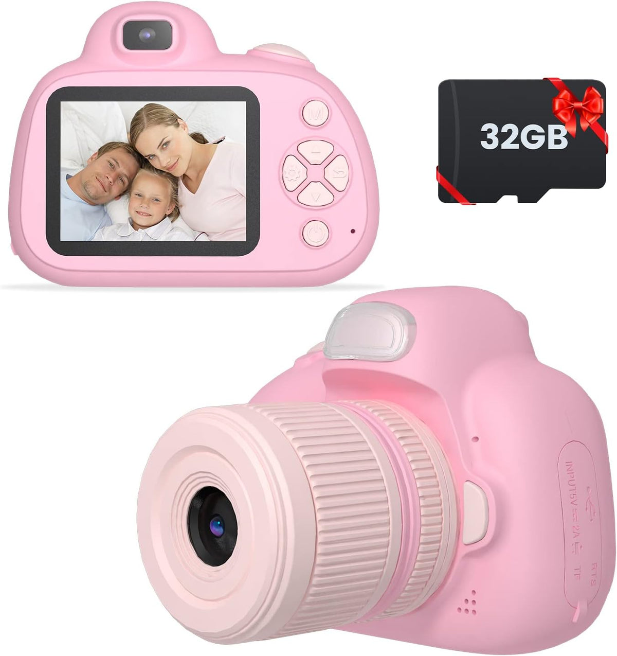 Kids Digital Camera 2.4 inch IPS Screen with Flash 32G SD Card Black G413705