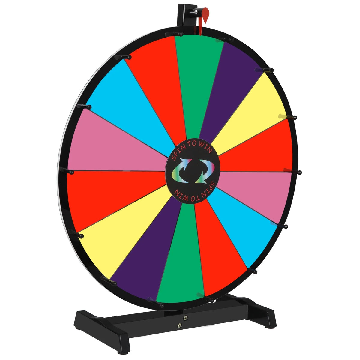 Red Tabletop Prize Wheel with 14 Slots D195