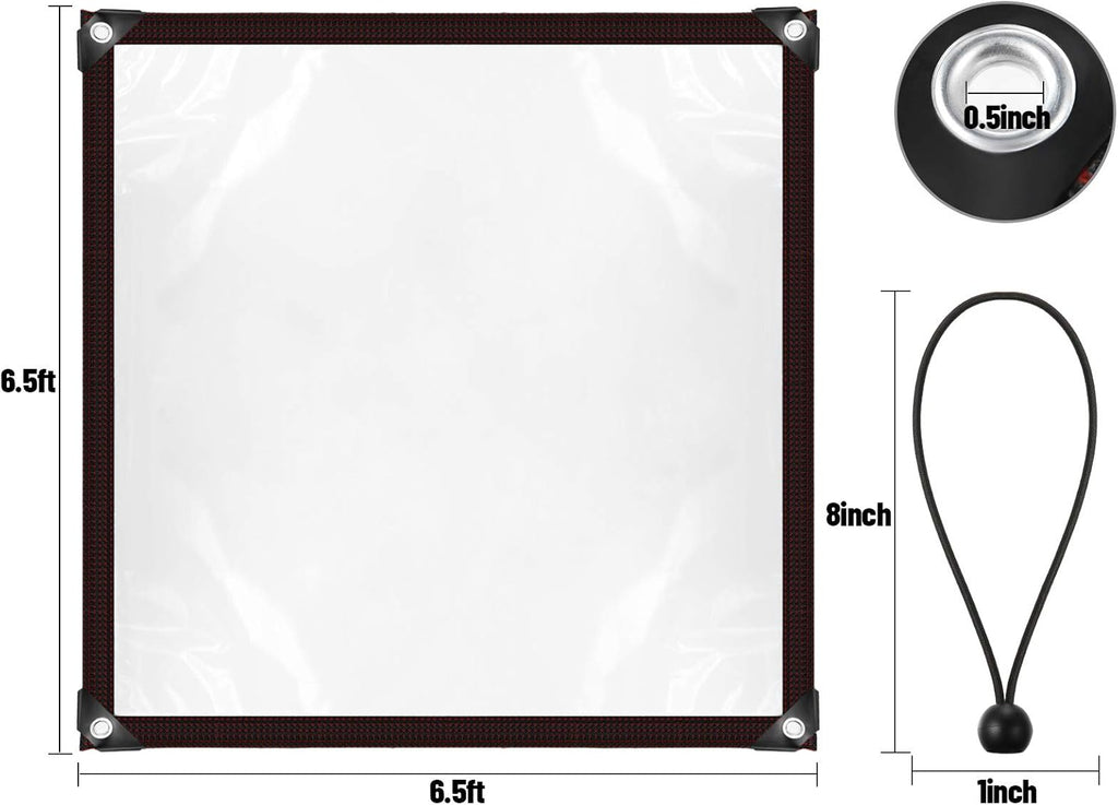 6.5 x 6.5 Feet PE Tarp with Elastic Rope I1777