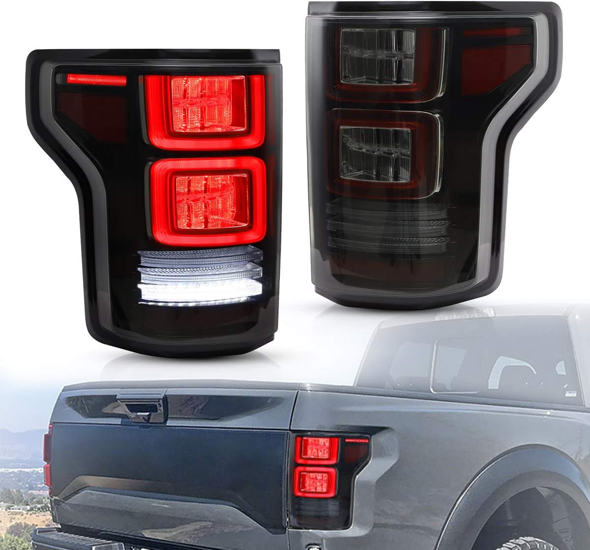 Clear LED Tail Lights for Pickup Truck G23651