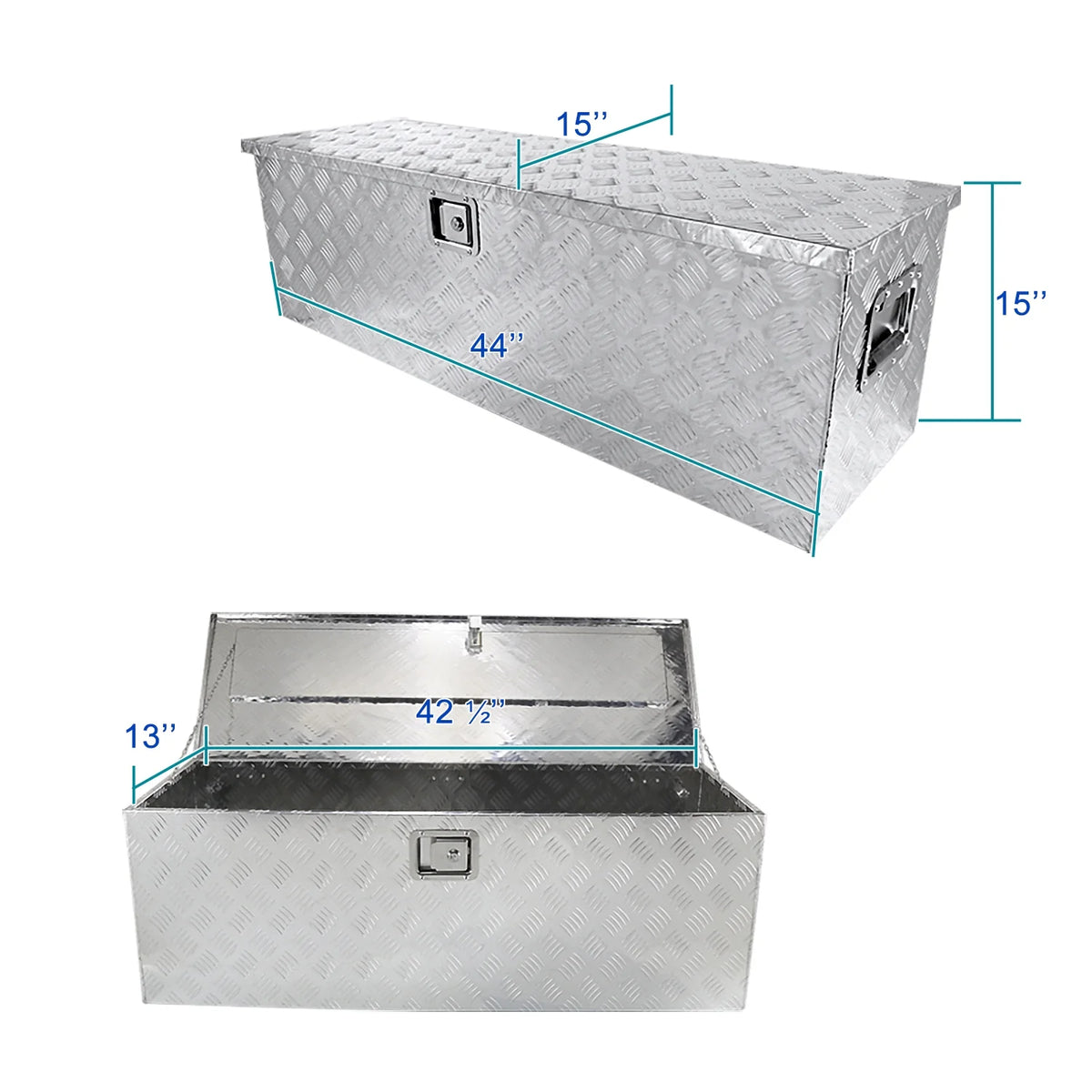 44" Heavy Duty Aluminum Tool Box Truck Pickup Trailer Underbody Storage B494202