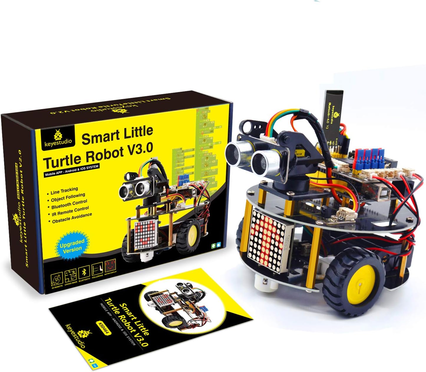 Turtle Smart Robot Car Kit for Arduino with IR Remote and Bluetooth Control I68855