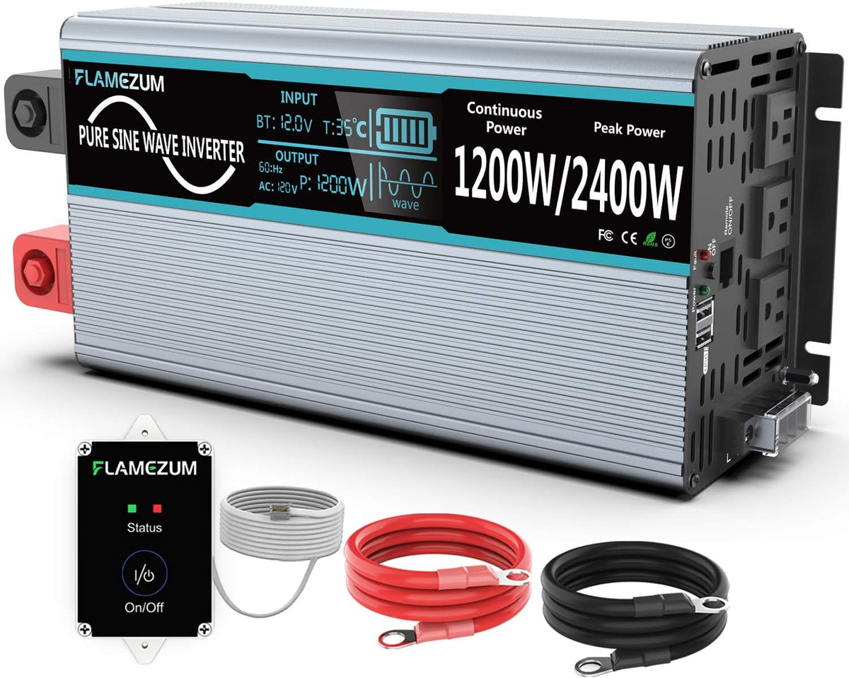1500 Watt 12V DC to 110V AC Power Inverter with 2 USB Ports, Pack of 2 S492