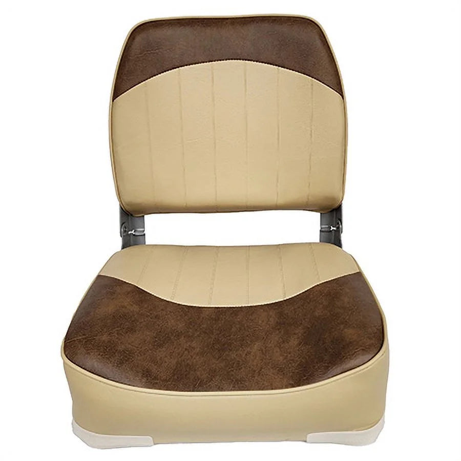 19 in. Fold Down Low Back Boat Seat, Sand & Brown K898