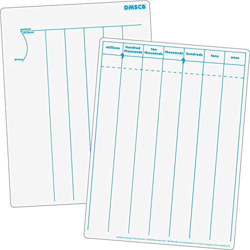 Multi-Digit Computation Two-Sided Dry Erase Board Set, 12” by 9” (Set of 6) Z801