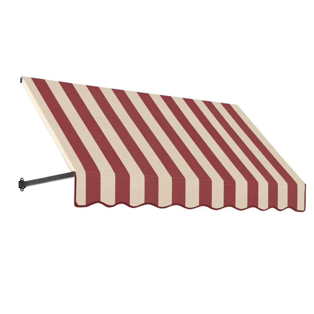 Burgundy/Tan Stripe Acrylic Fixed Awning N3233