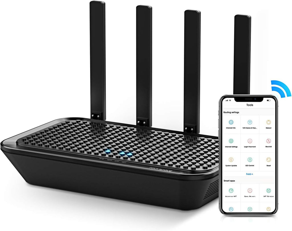 AC2100 Dual-Band WiFi Router, 2033 Mbps, MU-MIMO, 4 Gigabit LAN Ports, Pack of 2 B104