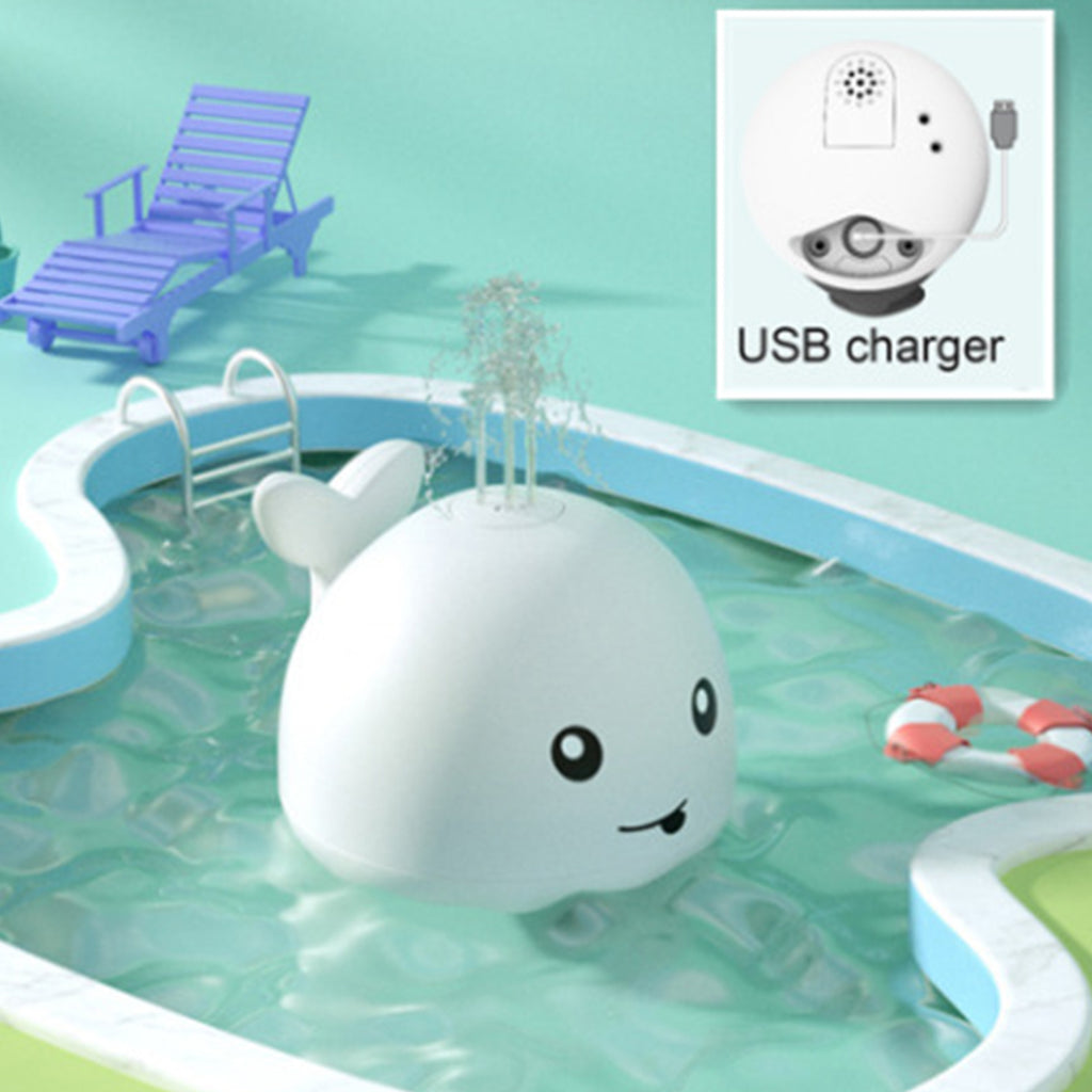 Whale Bath Toy with Light, Double Layer Waterproof Rechargeable Water Sprinkler Bath Toy U1352
