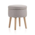 Gray Round Storage Ottoman Z334