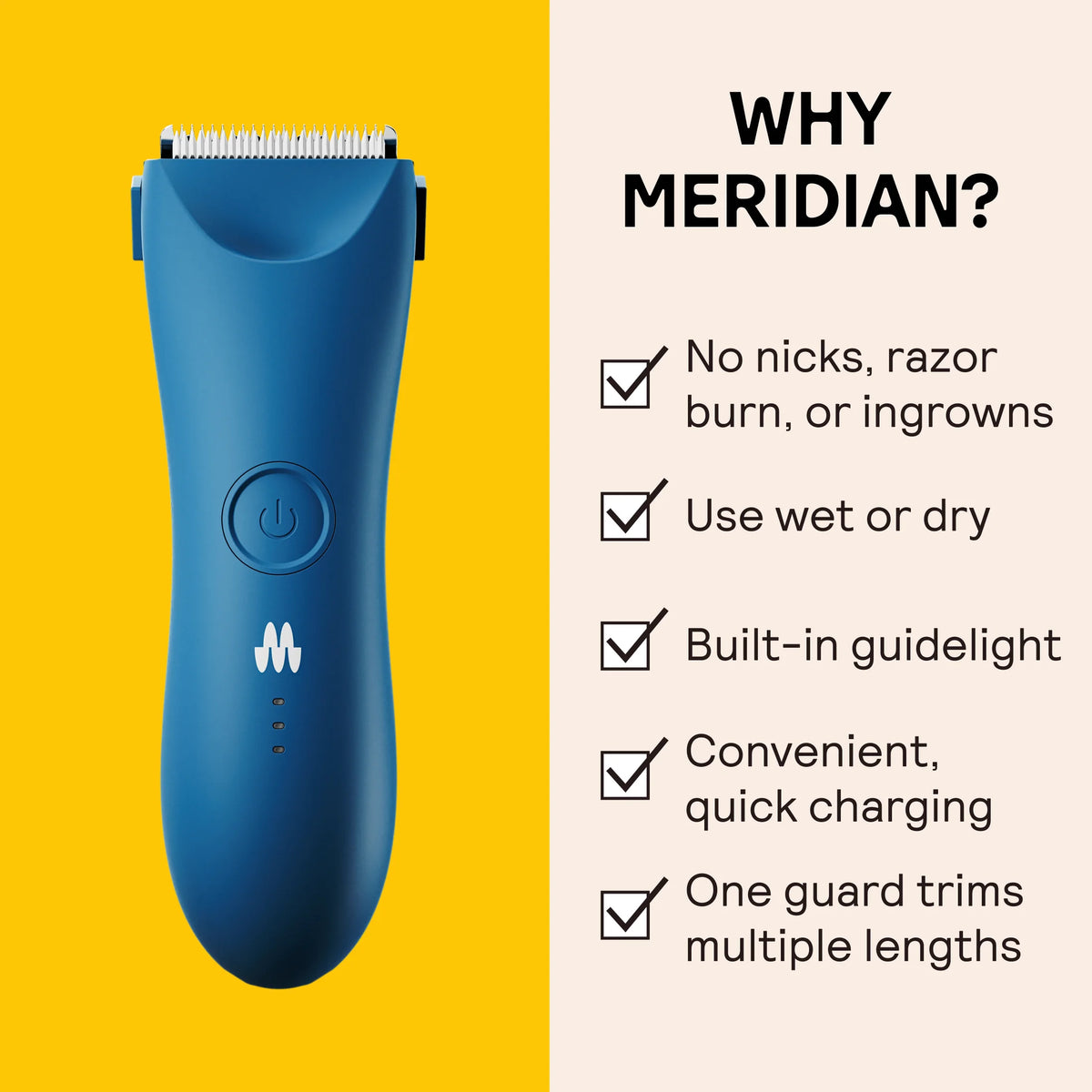 Body Hair Trimmer with Travel Pouch, Blue V88706