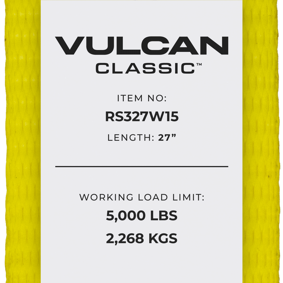 Ratchet Strap with Wire Hooks, 3 inch x 27 foot, 2 Pack, Yellow, 5000 Lbs SWL B917169