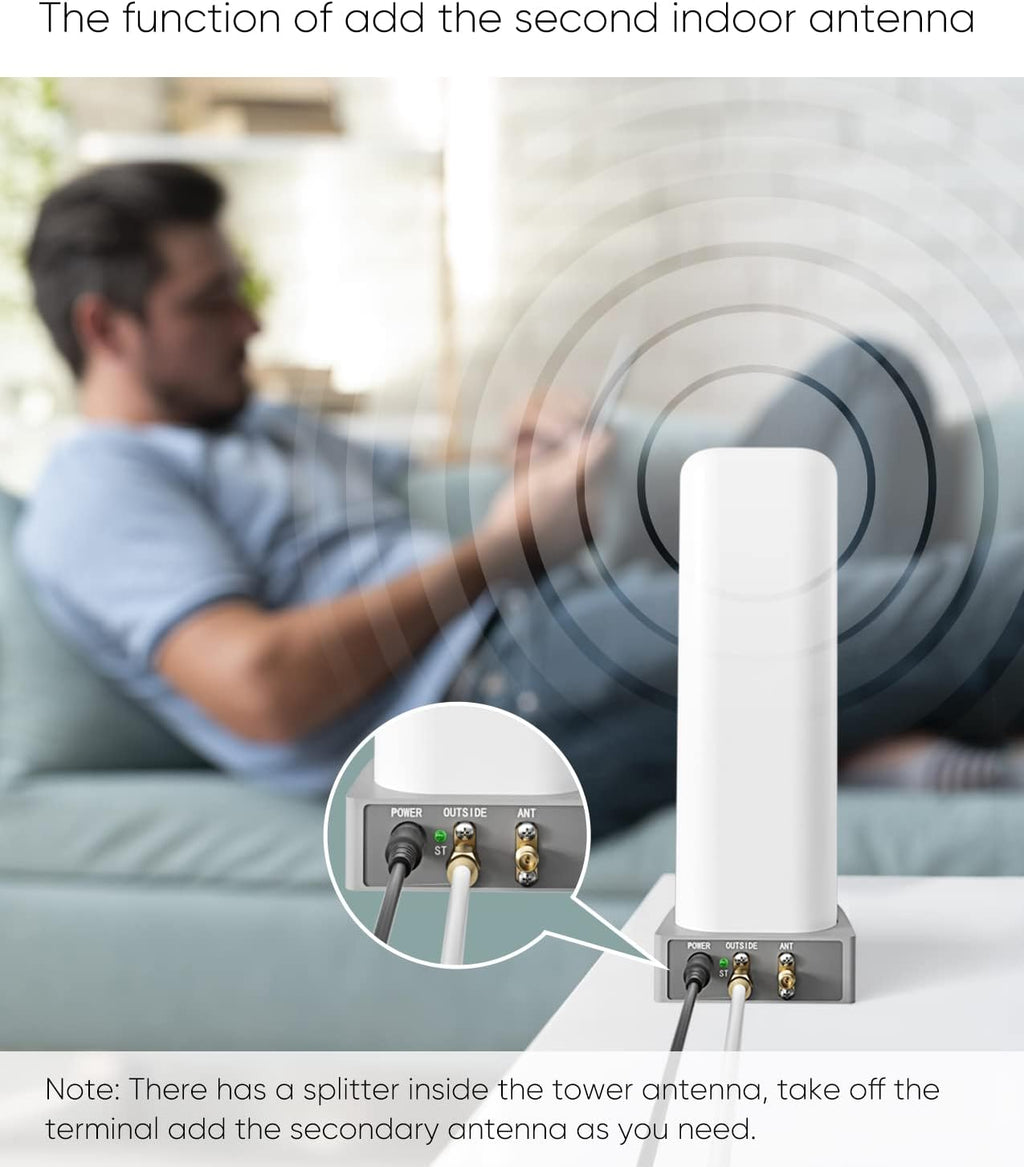 Cell Phone Signal Booster for Home and Office, 4G LTE & 5G up to 5,000 sq ft, FCC Approved X9186