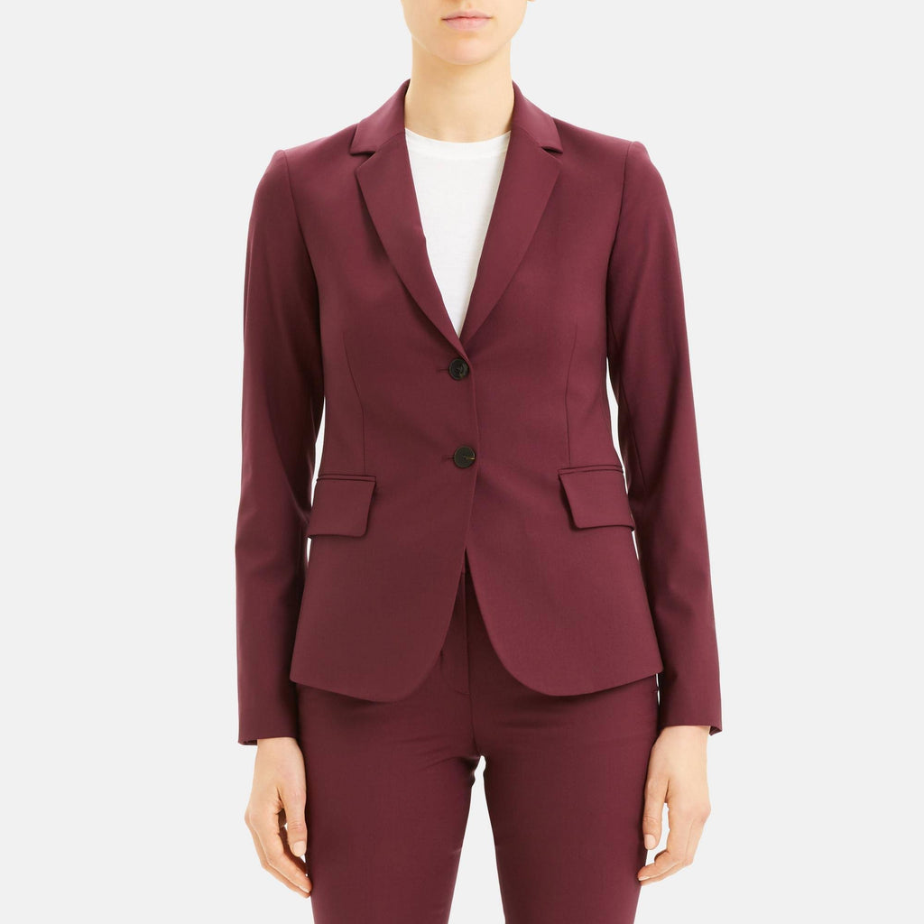 Red Stretch Wool Blazer T3612