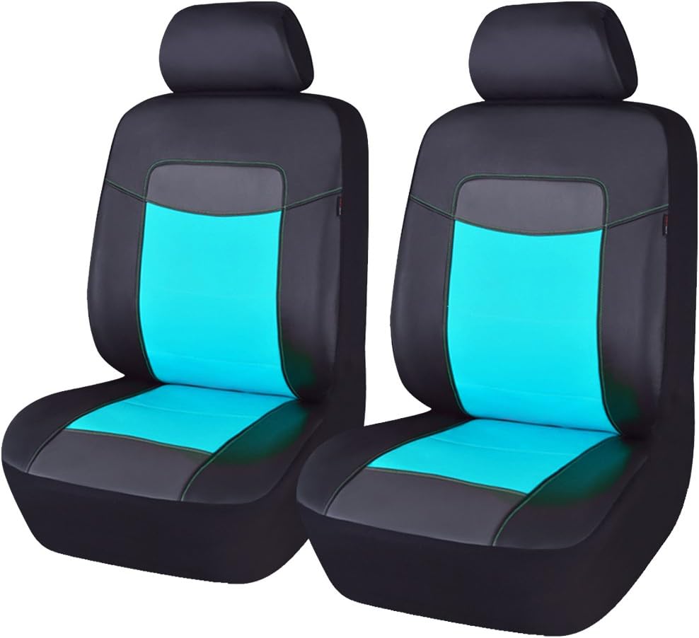 Black Leather Waterproof Car Seat Covers Full Set J356