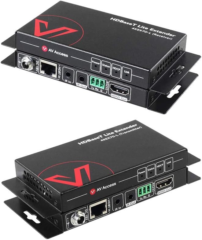 HDBaseT HDMI Extender Over Single Cat5e/6a/Cat7 Ethernet, 4K@60Hz 130ft, PoE IR RS232 HDCP2.2 HDR CEC EDID Q18290
