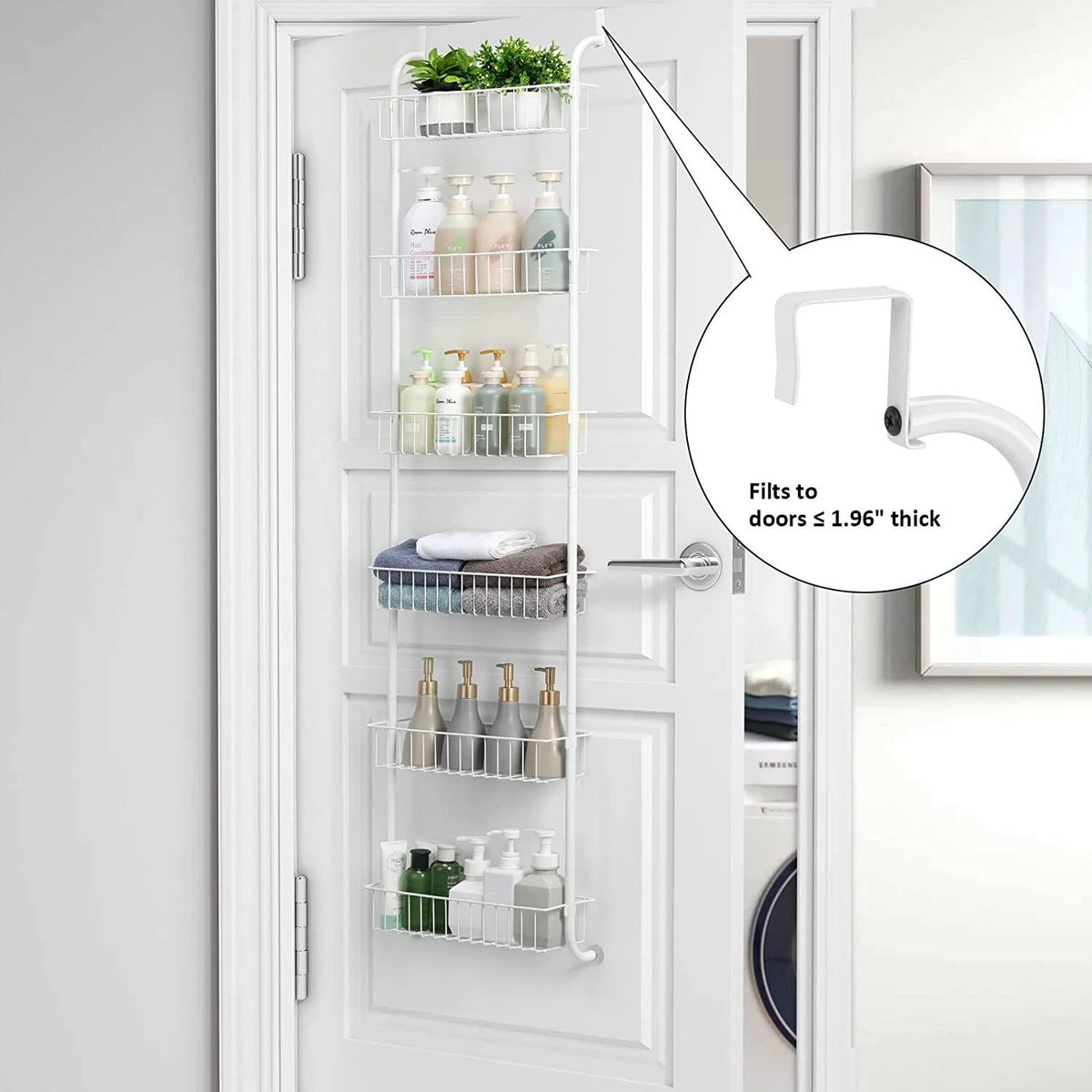 6-Tier Over The Door Pantry Organizer Rack Heavy-Duty Hanging Shelf G558