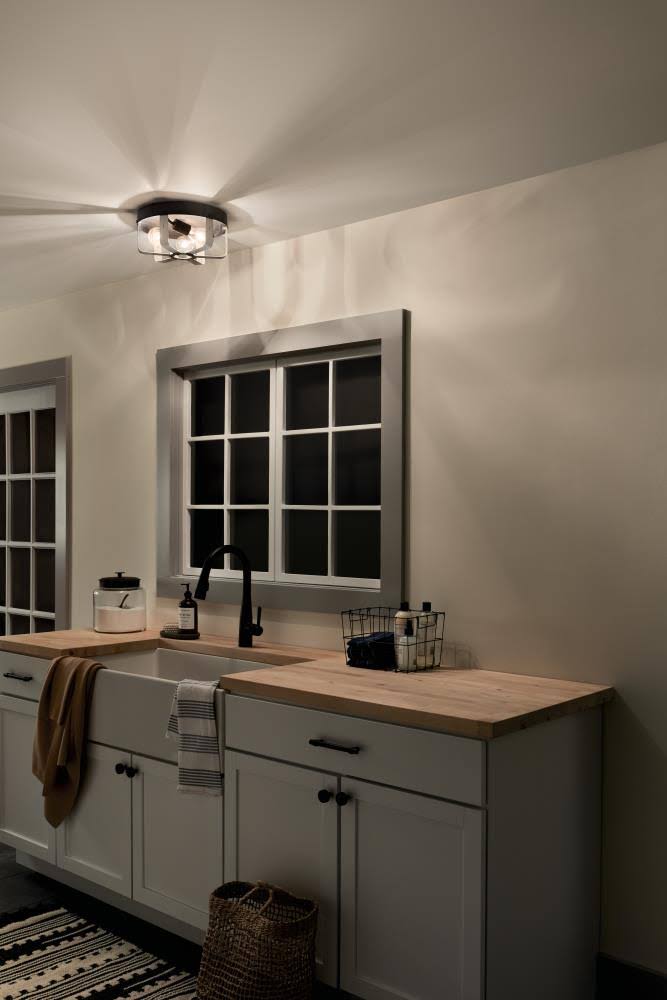 Weathered Zinc Flush Mount Light G325