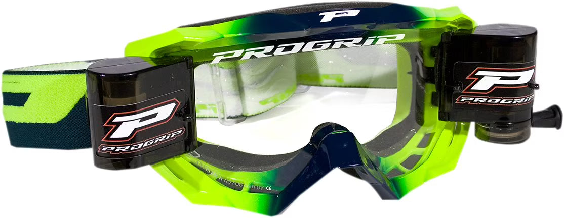 Blue/Fluo Yellow MX Offroad Goggles with Roll-Off System W2464