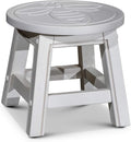 Antique White Carved Wooden Step Stool T506