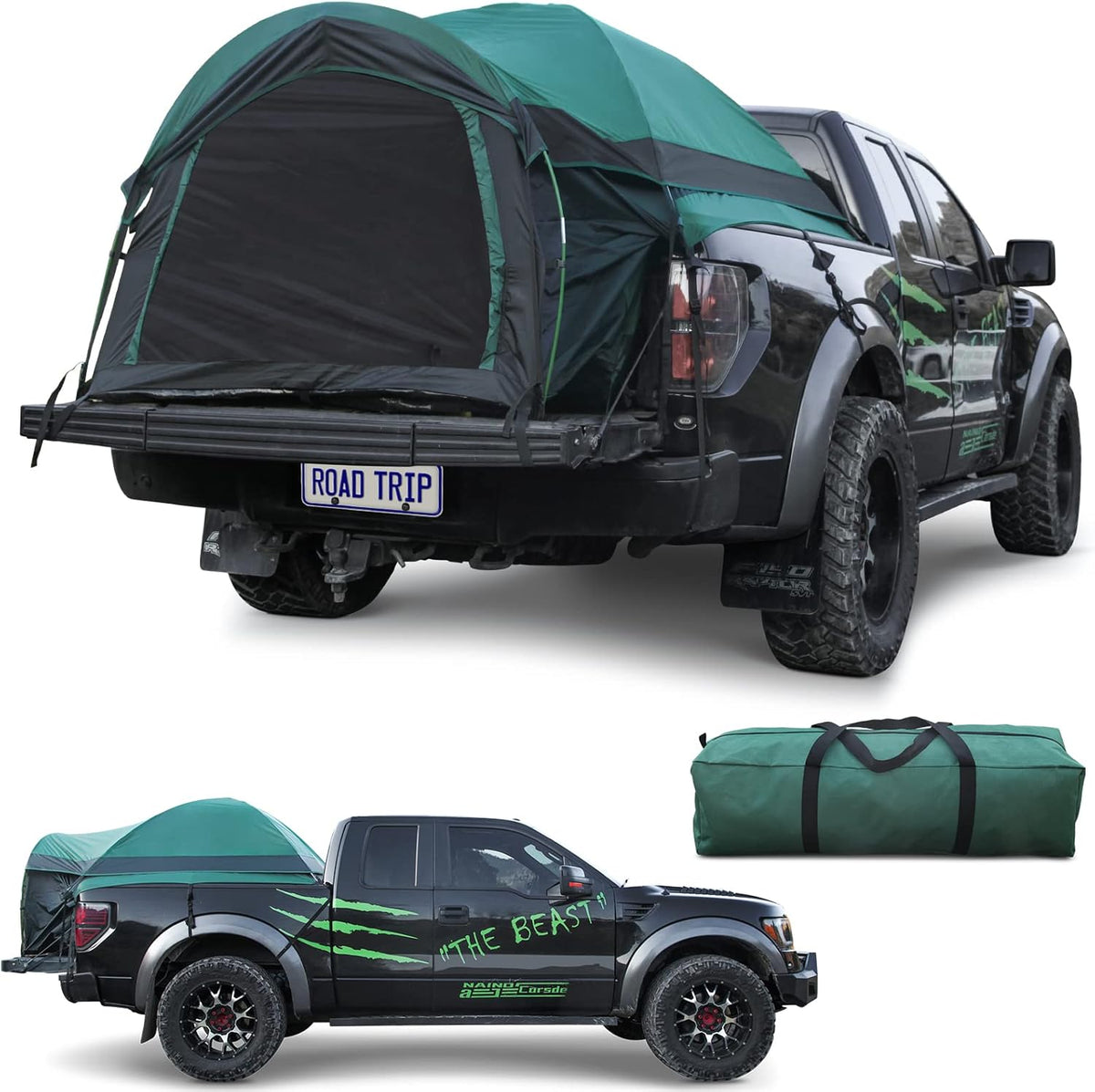 Full Size Truck Tent for Camping with Waterproof Rainfly, Double Layer, Fits Mattresses 79-81" W4616