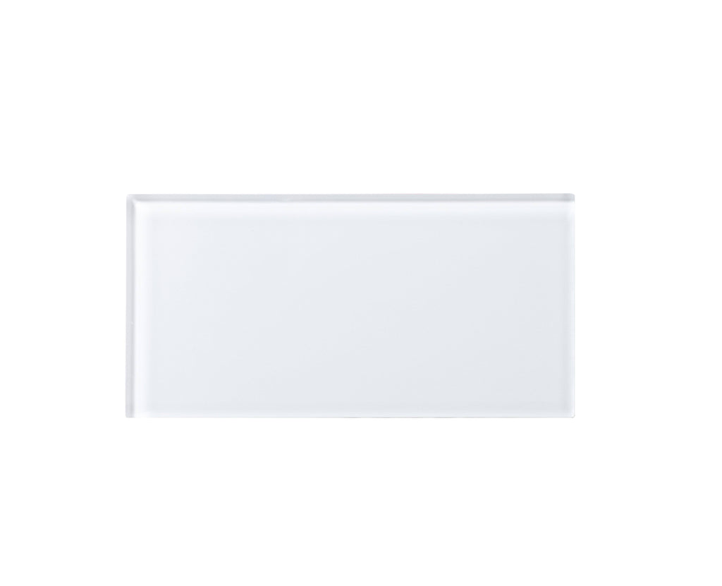 3x22 x 6x22 x 5mm Glass Peel & Stick Subway Tile - 8 Square Feet per Carton - Super White H218861