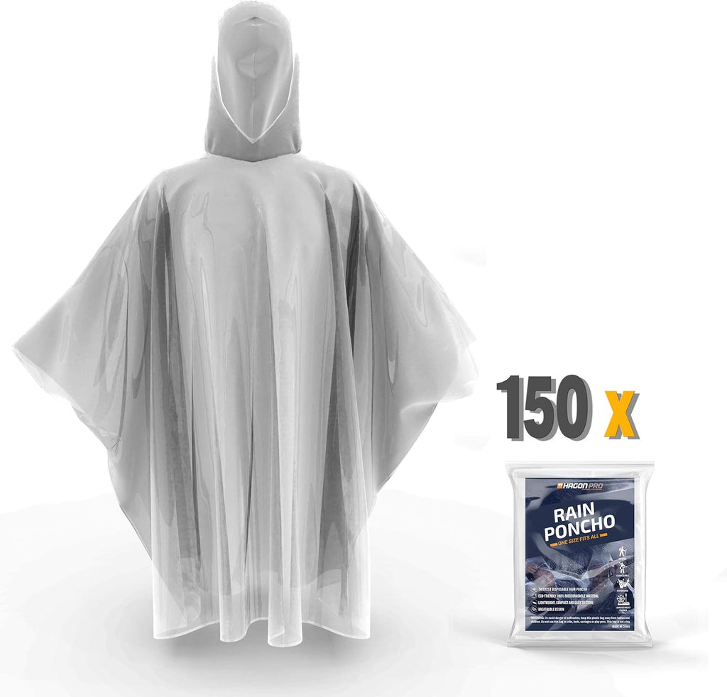 Disposable Rain Ponchos for Adults (5 Pack) U346107