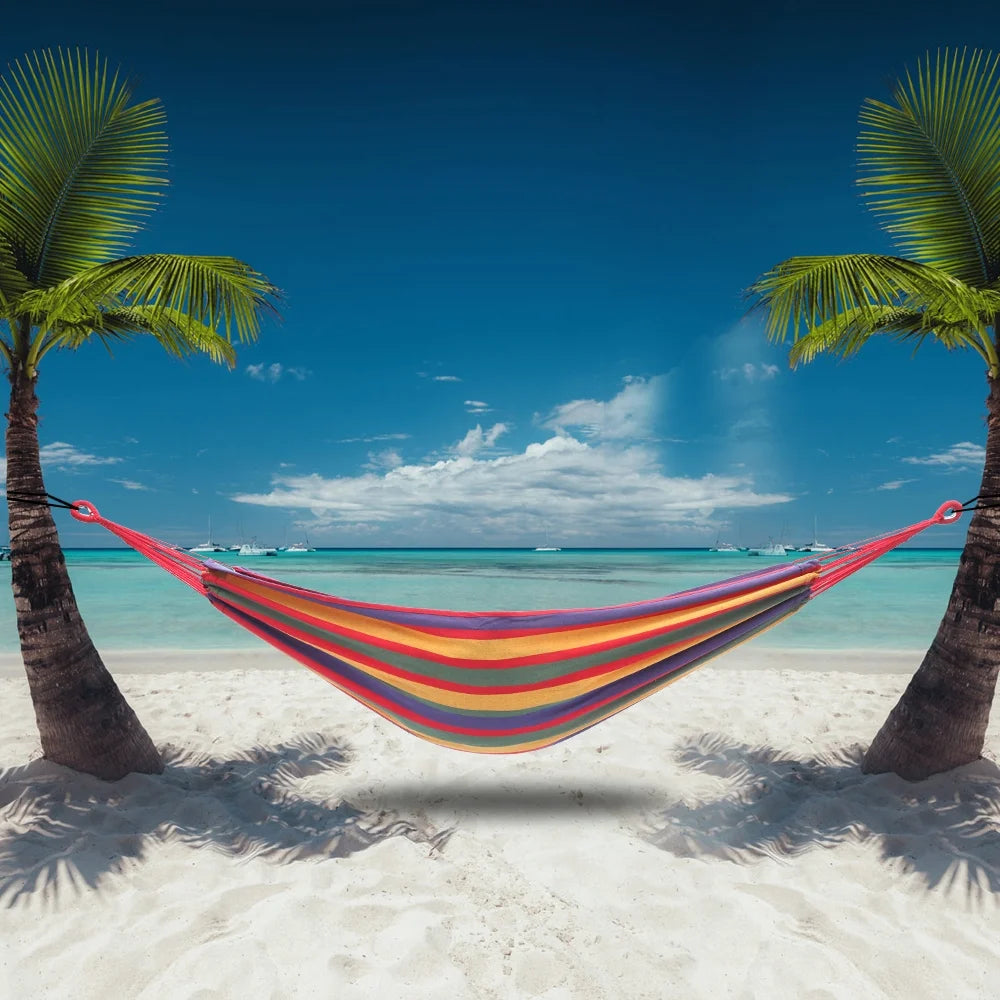 200*150cm Polyester and Cotton Hammock with 2 2M Ropes B219