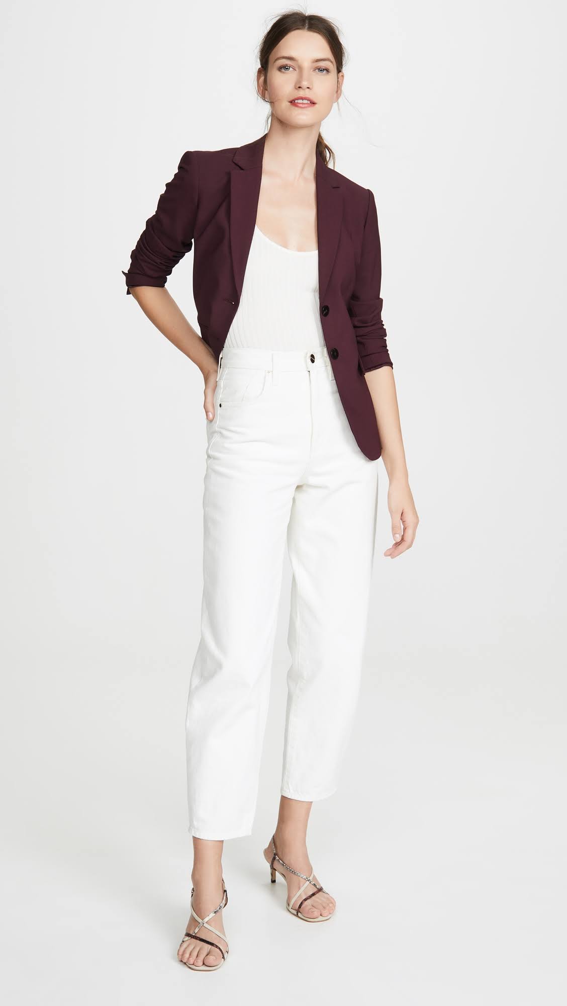 Red Stretch Wool Blazer T3612