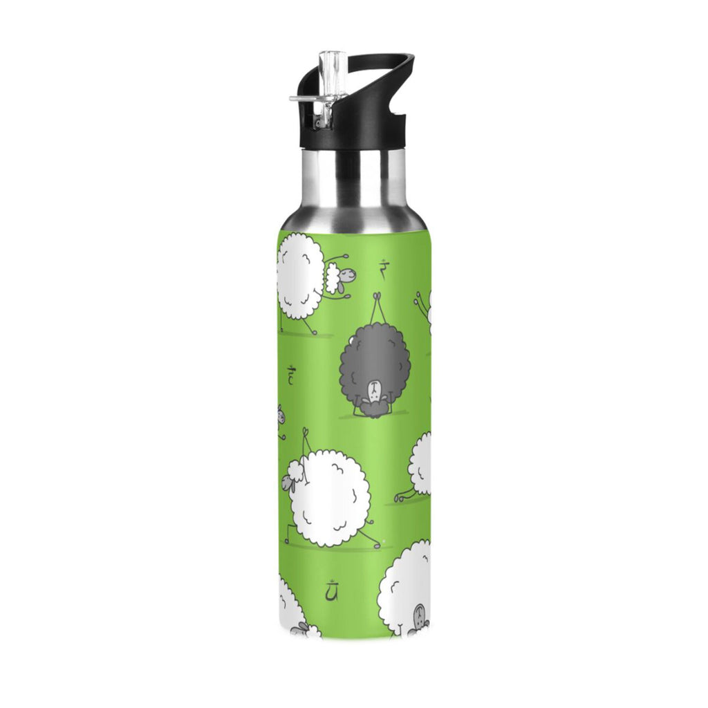 Green Stainless Steel Insulated Water Bottle with Straw Lid B592062