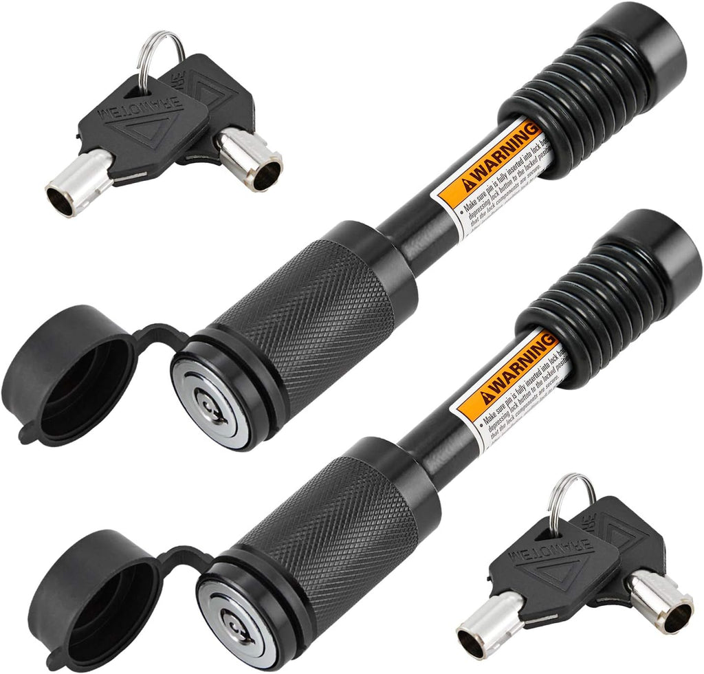 5/8 Dia 3-1/2" Long Trailer Hitch Pin Lock with 8 Rubber O-Rings (Keyed Alike 4 Pack) K401