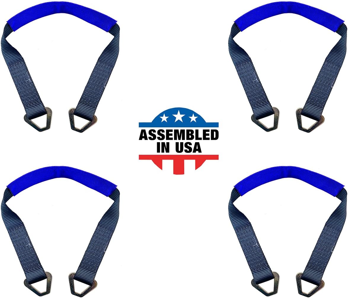 4 Pack 2 x 18 HD Off-Road Axle Straps with D Ring P446