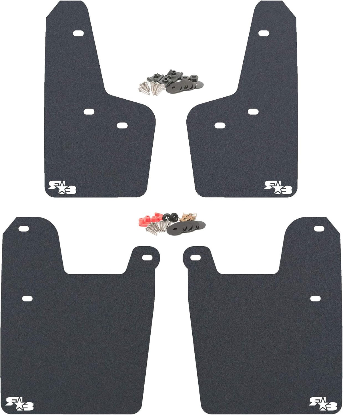 Black with White Logo Mud Flaps for Subaru Forester M283