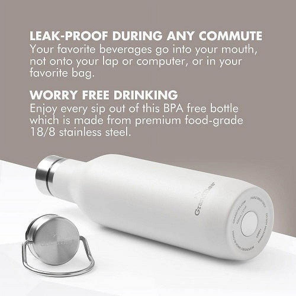 21oz Stainless Steel Water Bottle with 2 Lids D88668