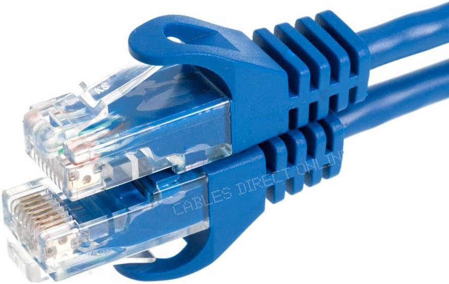Snagless Cat5e Ethernet Patch Cable Blue 3 Feet Pack of 2 G8113