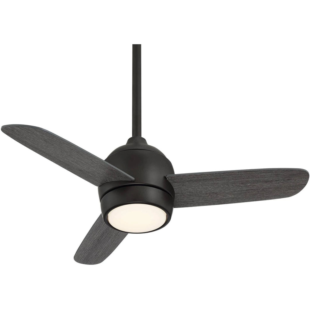36x22 Outdoor Ceiling Fan with Light LED Dimmable Remote Oil Rubbed Bronze Gray Wood Damp Rated W218