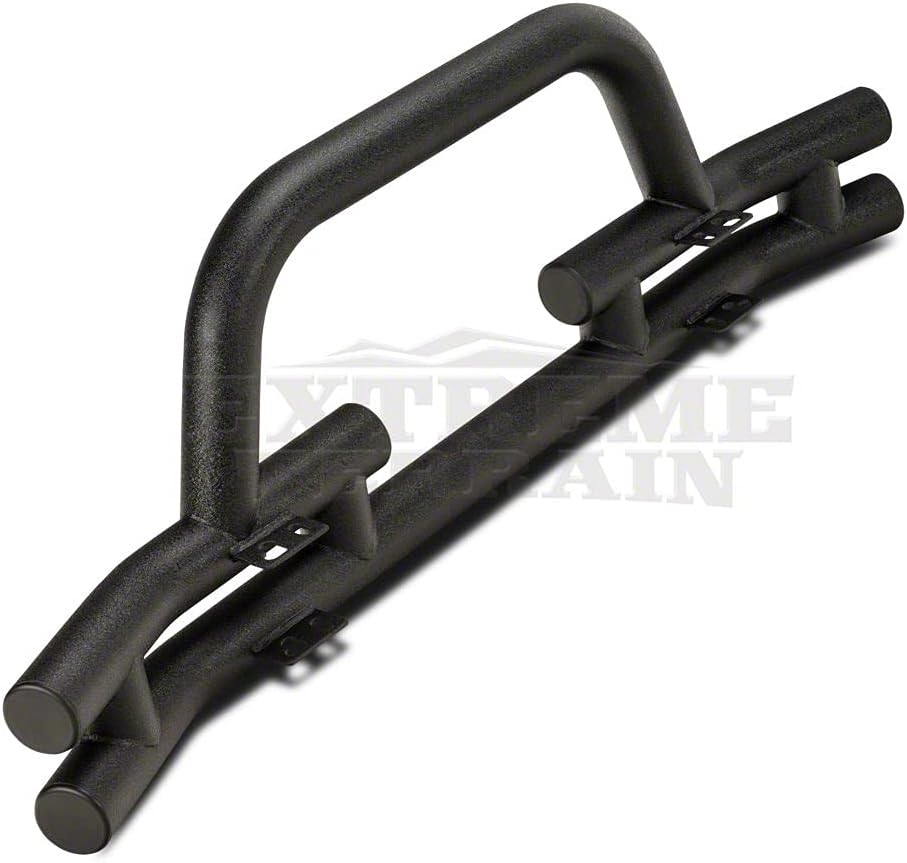 Textured Black Tubular Front Bumper with Winch Cutout Q436