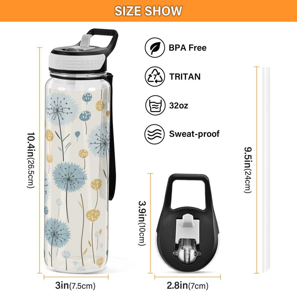 32oz Leakproof Tritan Water Bottle with Straw U5845