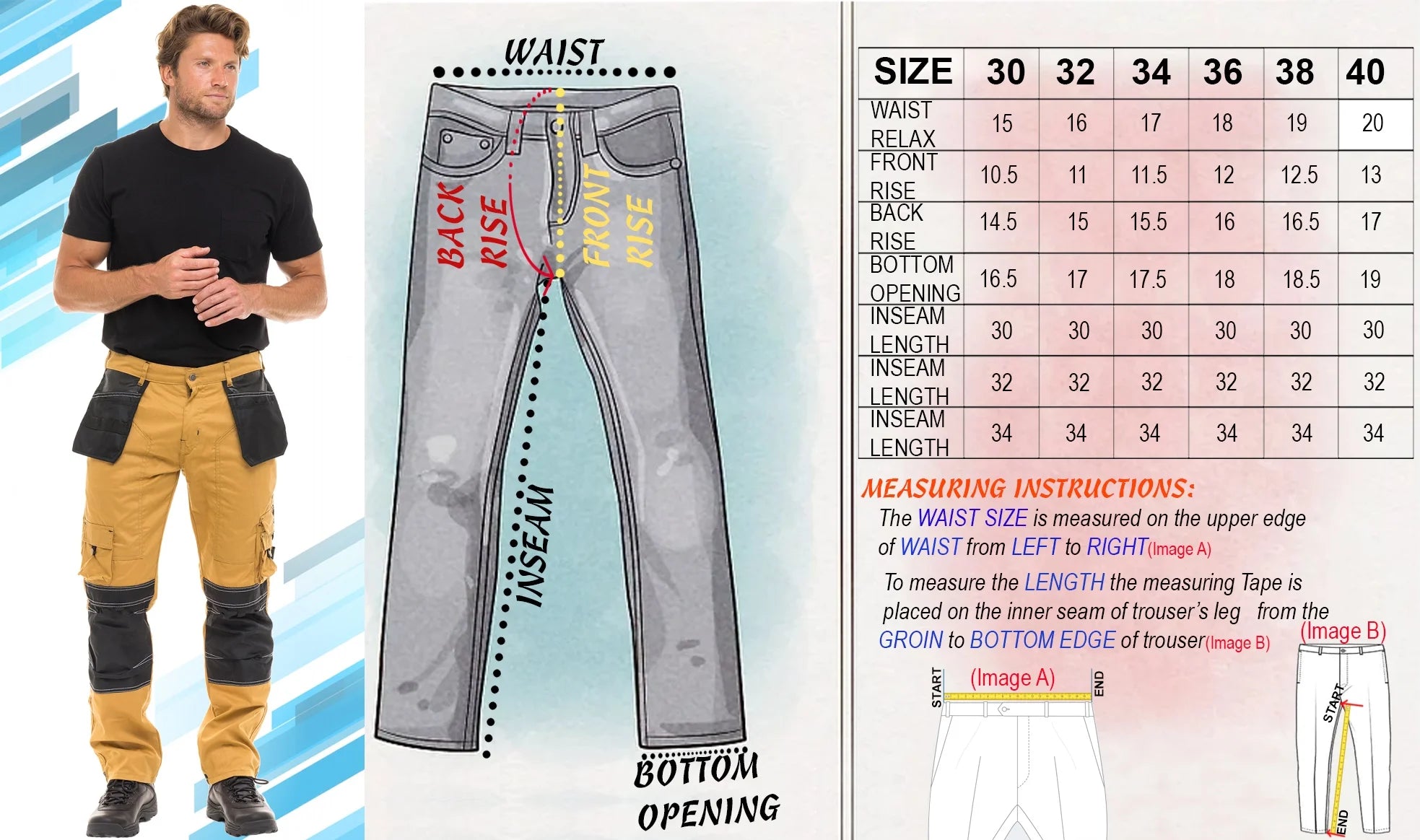 Khaki Carpenter Work Pants J41904