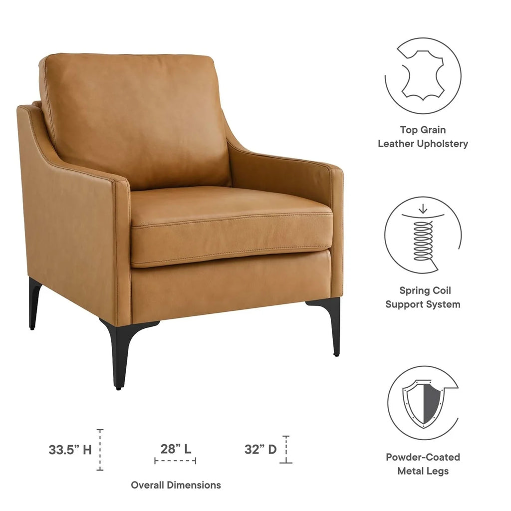 Tan Leather Armchair N118