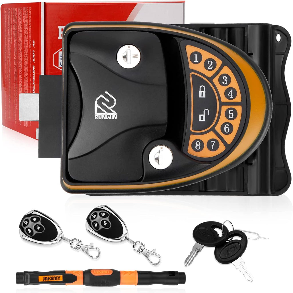 RV Keyless Entry Door Lock with Backlit Keypad and Key Fobs P62176