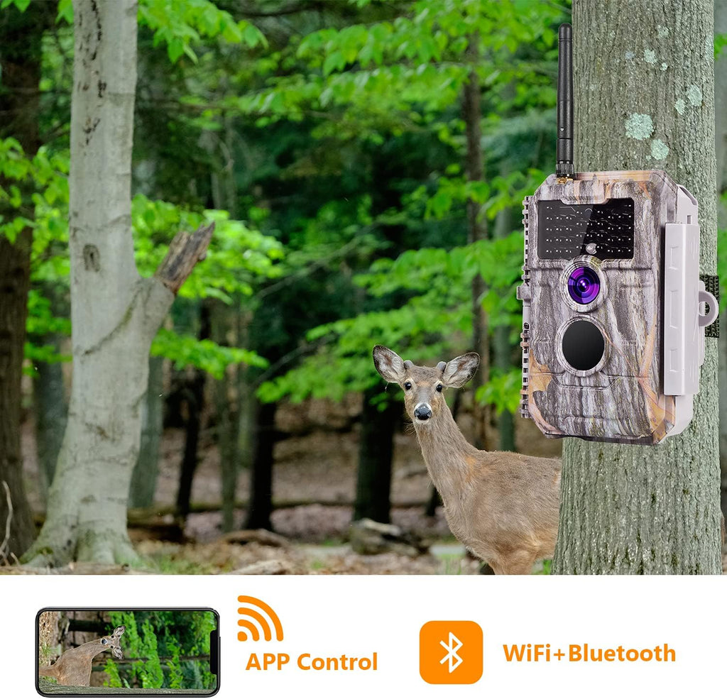 Wireless WiFi Trail Camera 24MP 1296P Night Vision No Glow Motion Activated Waterproof P390