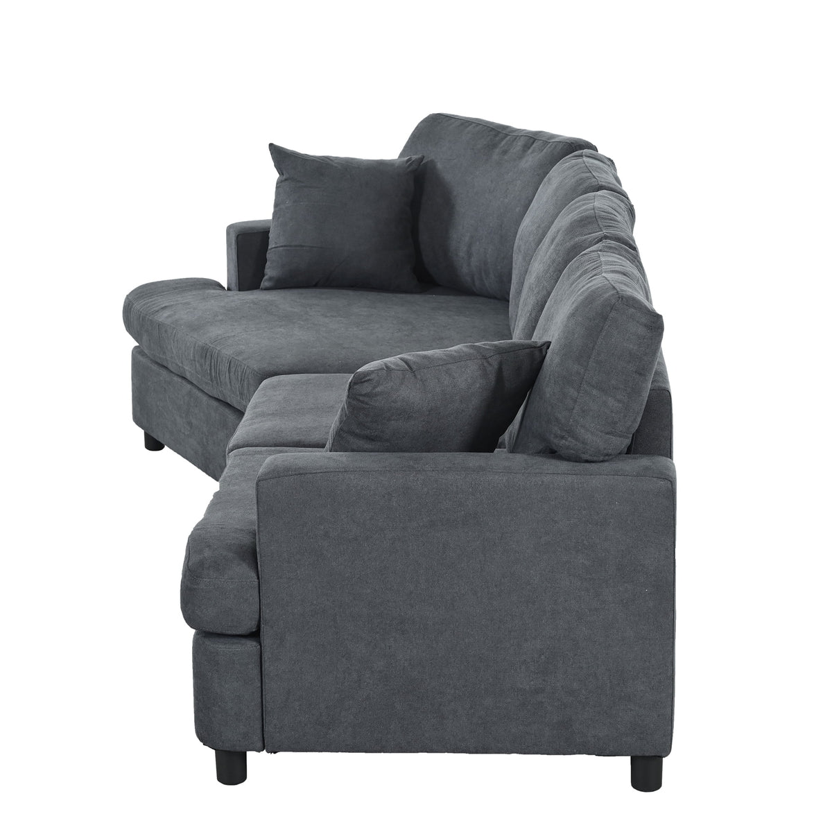 Gray 3 Seat Sofa with Removable Cushions and 2 Pillows L244749