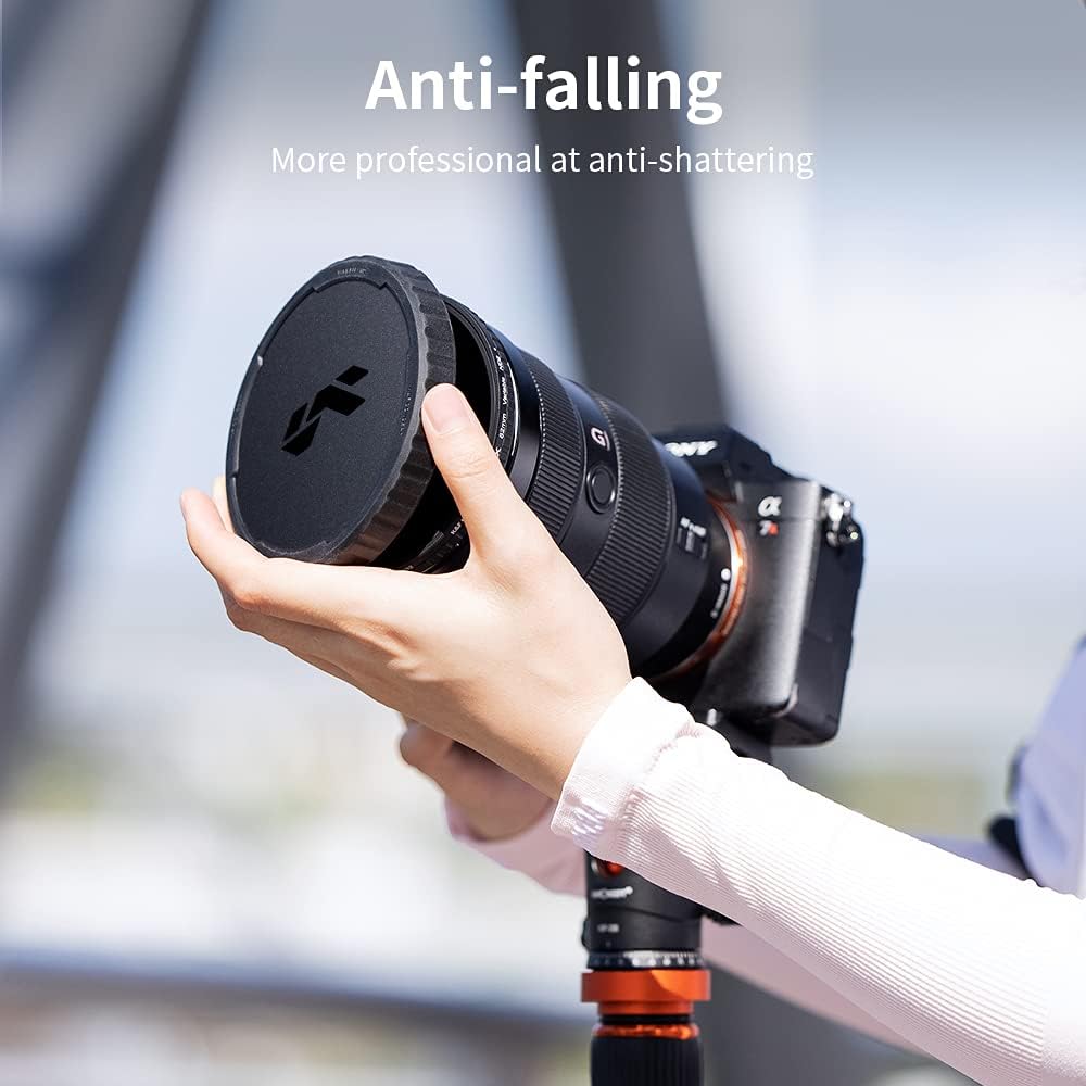 77mm Variable ND Lens Filter & Filter Cap Kit (2 Pcs) Adjustable Neutral Density ND2-ND32 with TPU Filter Cap F340