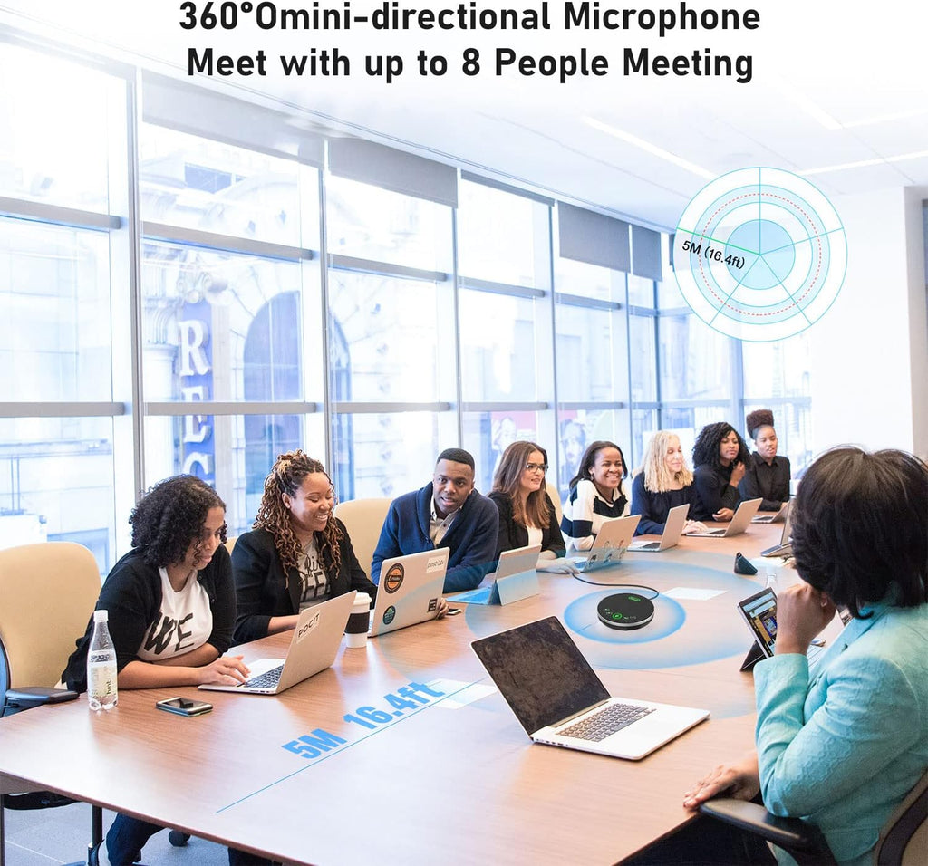 USB Speakerphone Conference Microphone with 4 AI Microphones Noise Cancellation A739