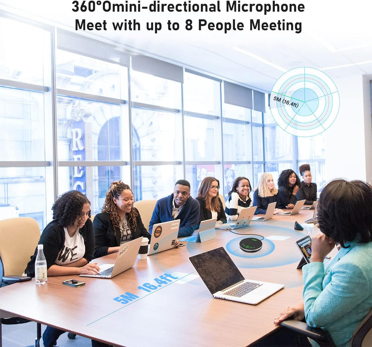 USB Speakerphone Conference Microphone with 4 AI Microphones Noise Cancellation A739