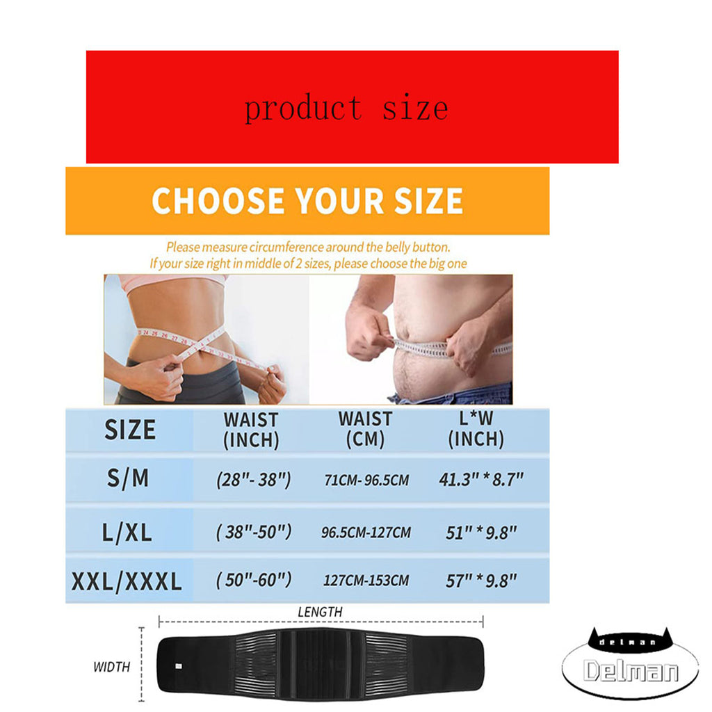 Plus Size Back Brace with Adjustable Inflatable Pad Lumbar Support Belt A805