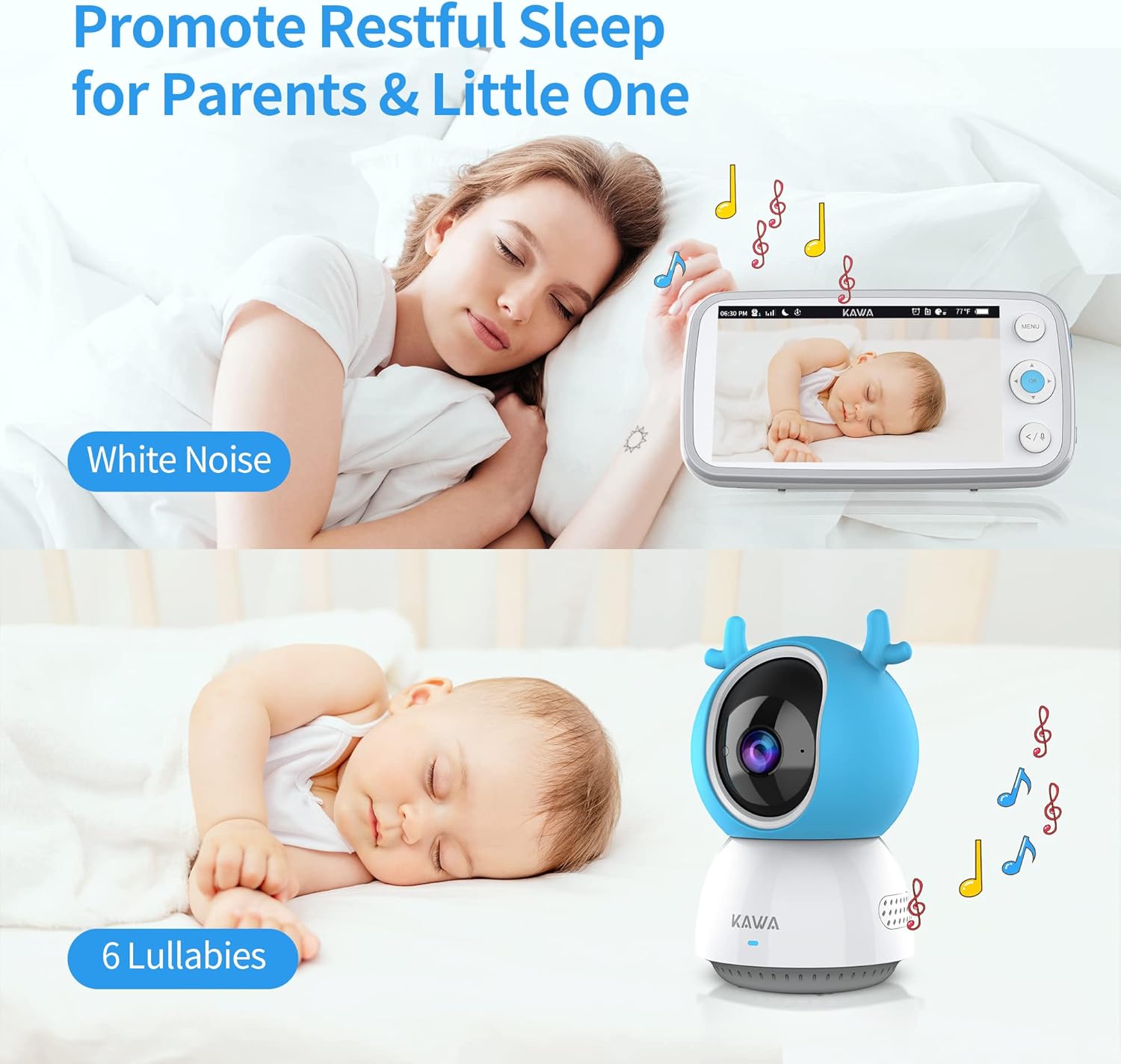 5 720P HD Video Baby Monitor with Night Vision and 2-Way Audio Q560