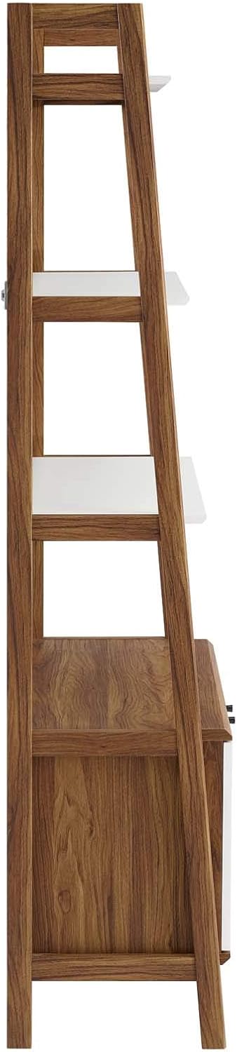 Walnut White Bookshelf Display Case X9595